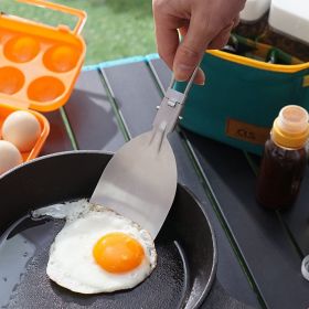 Outdoor folding frying spatula camping portable 304 stainless steel rice spatula barbecue picnic tableware hiking travel (select: Rice Spatula)